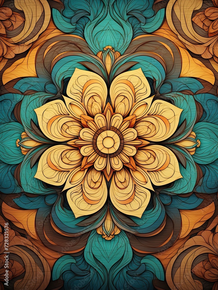 Psychedelic Groovy Patterns: Earth Tones Art & Nature Blends