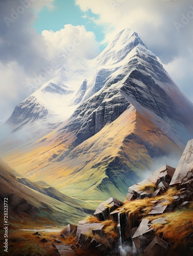 Magnificent Scottish Highland Mountain Landscapes: Captivating Munros Towering - Digital Image © Michael