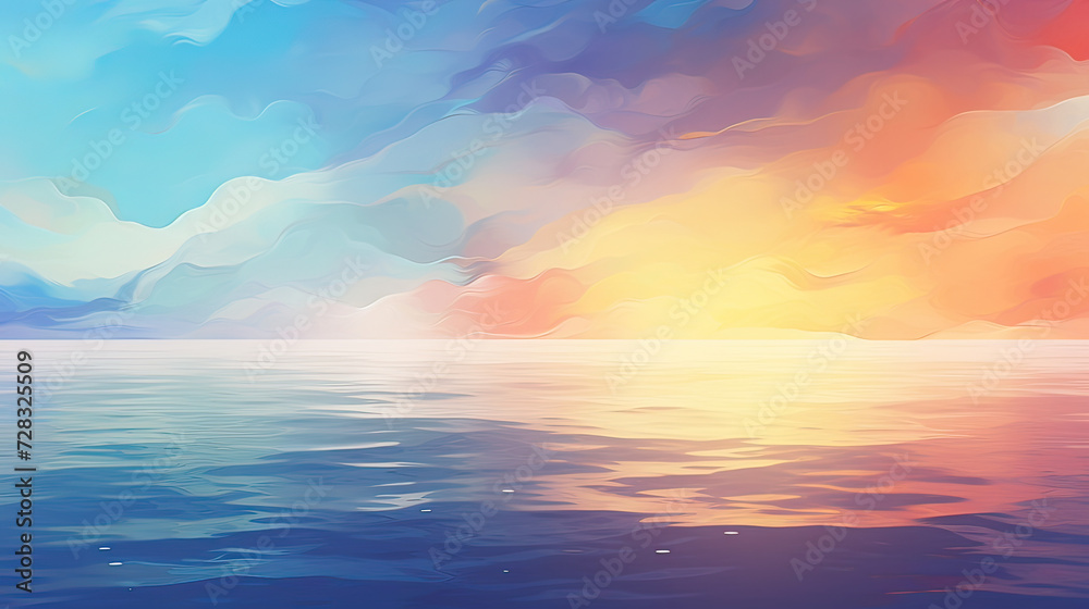Mesmerizing reimagine the colors and shapes of a sunset through abstract interpretations, adding a touch of creativity to your compositions Ai Generative