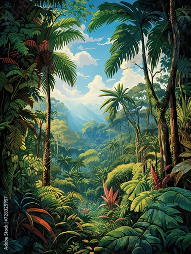 Tropical Jungle Canopies: Protected Art Print of National Parks' Pristine Regions