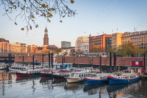 Germany, Hamburg, Boats moored in Binnenhafen photo