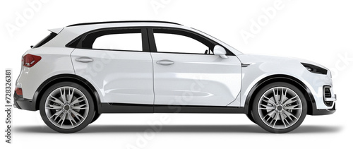 White car isolated from white or transparent background