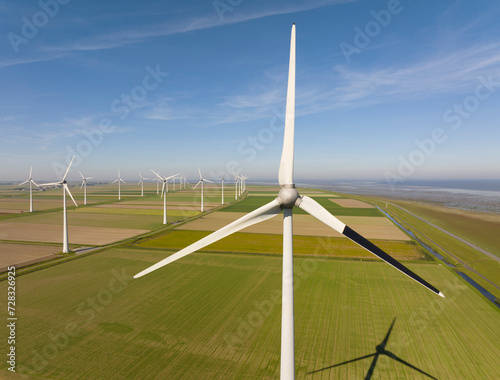 Experimental wind turbine with one blade painted black to reduce collisions with birds