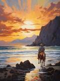 Coastal Cowboy: Wild West Art by the Sea - Coastal Art Print