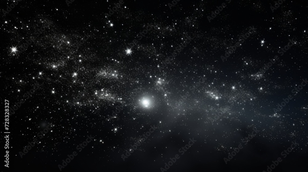 Naklejka premium A minimalistic view of a distant star cluster, twinkling like diamonds in the cosmic void.