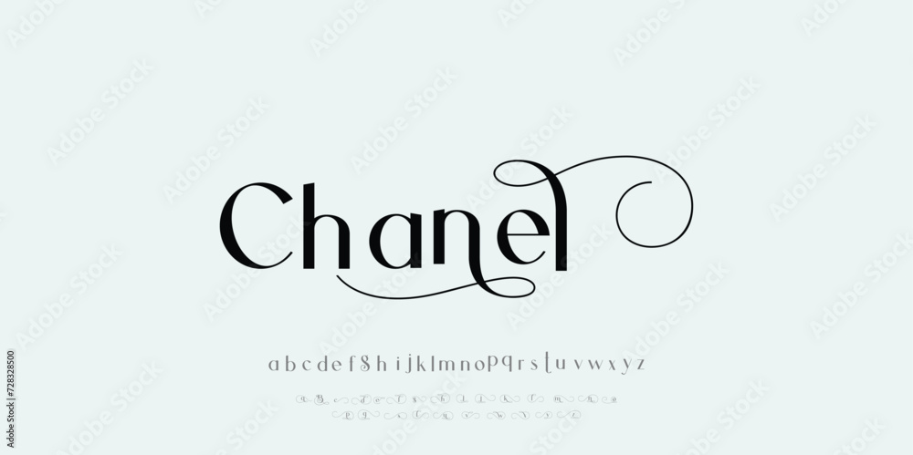 Chanel Elegant alphabet letters font and number. Classic Lettering Minimal Fashion Designs. Typography modern serif fonts and numbers. vector illustration