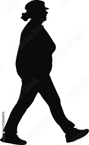 a woman walking body silhouette vector