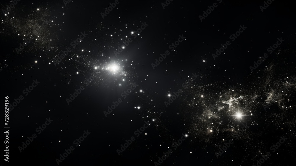 Fototapeta premium A minimalistic view of a distant star cluster, twinkling like diamonds in the cosmic void.