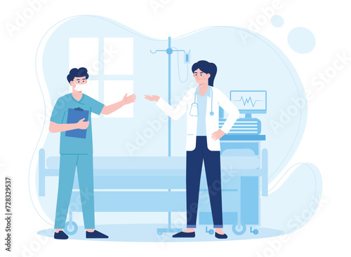 hospital room concept flat illustration
