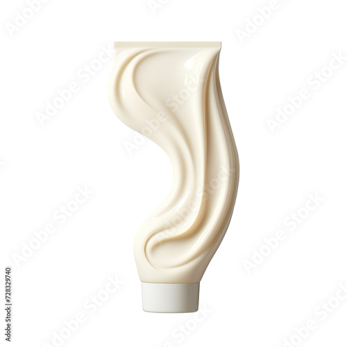 tube of white cream on a transparent background
