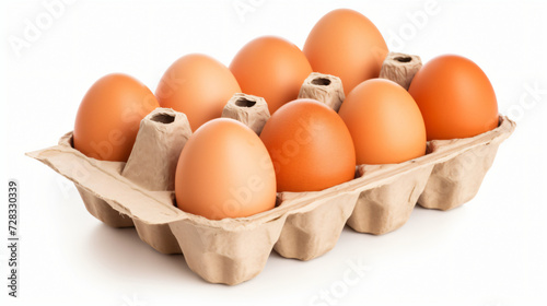 Fresh raw chicken eggs in carton box © Rimsha