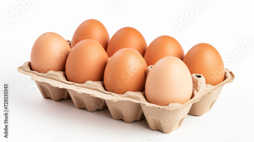 Fresh raw chicken eggs in carton box © Rimsha