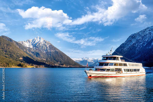 A tourboat on Aachensee lake in Pertisau, Austria