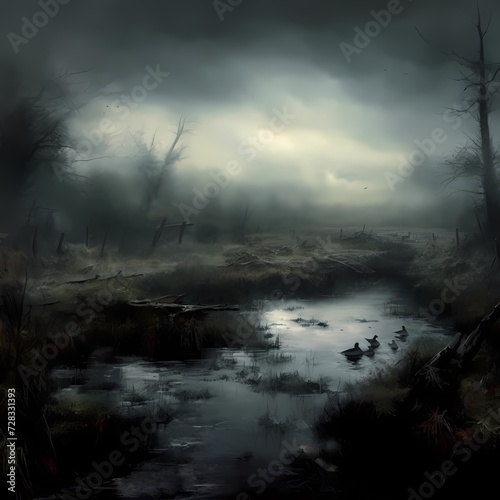 Misty Swamp Landscape