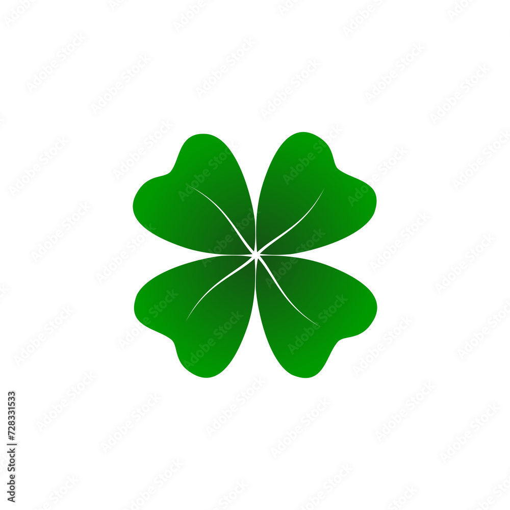 Four leaf clover icon isolated on transparent background