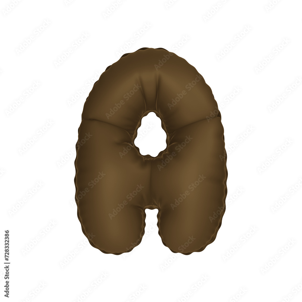 3D cocoa powder brown color helium balloon letter A 3D cocoa powder brown color helium balloon letter A