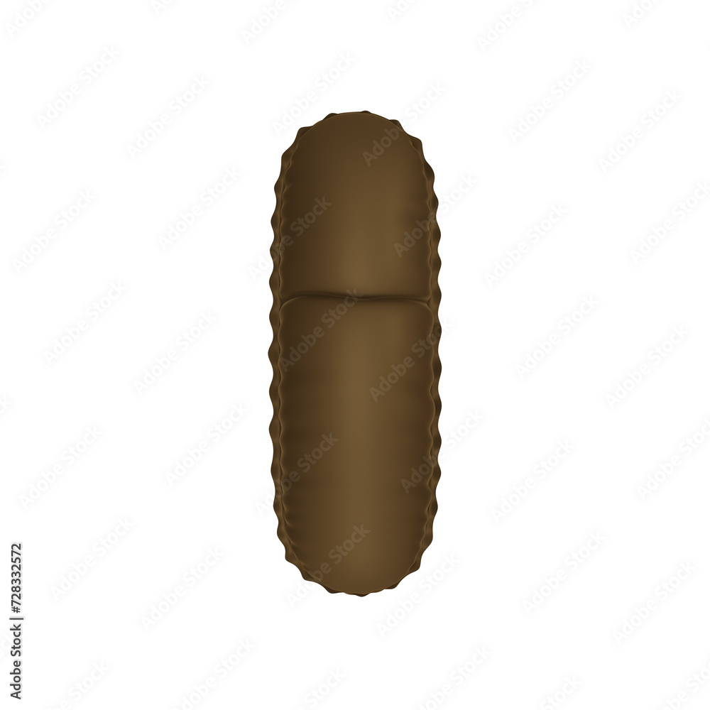 3D cocoa powder brown color helium balloon letter I 3D cocoa powder brown color helium balloon letter I