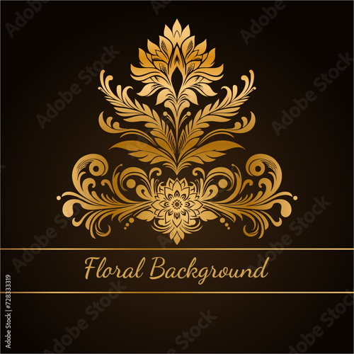 golden floral background