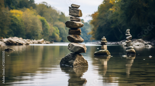  Delicately balanced rocks forming a natural sculpt