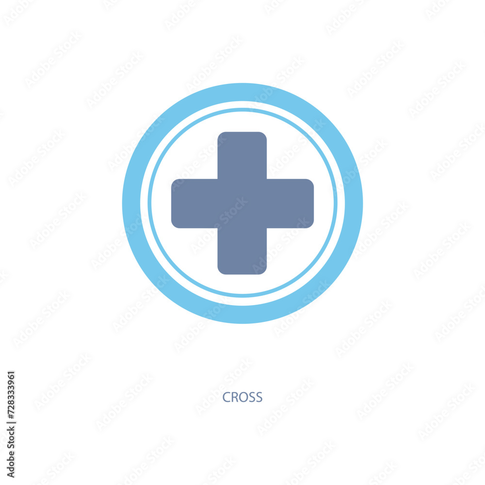 cross concept line icon. Simple element illustration. cross concept outline symbol design. cross concept line icon. Simple element illustration. cross concept outline symbol design.