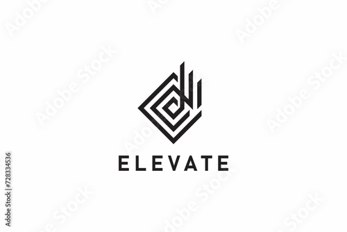 Elevate Logo Business Company Abstract Building Construction Brand Identity Sign Symbol