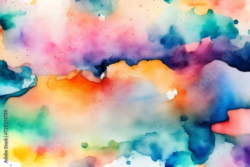 Abstract watercolor background texture in bright colors