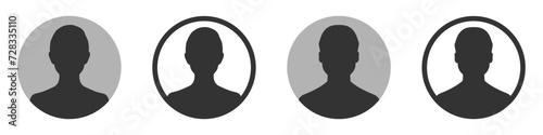 Iconic default anonymous user portrait vector illustration flat vector designs. Man and woman vector profile signs