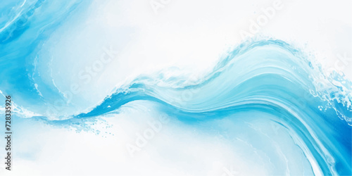 abstract soft blue and white abstract water color ocean wave texture background .Fluid blue ocean wave layer Tsunami wave background in flat cartoon style. Big blue tropical water splash. 