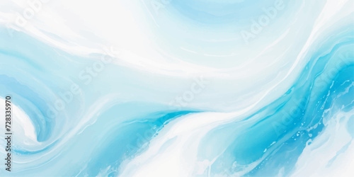 abstract soft blue and white abstract water color ocean wave texture background .Fluid blue ocean wave layer Tsunami wave background in flat cartoon style. Big blue tropical water splash.  © Ghost Rider