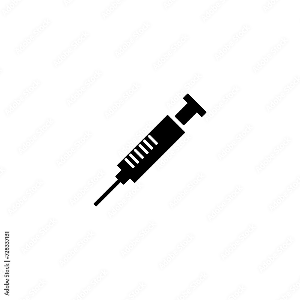Syringe, injection icon. Medical syringe icon isolated on white background Syringe, injection icon. Medical syringe icon isolated on white background