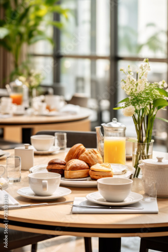 Continental breakfast table