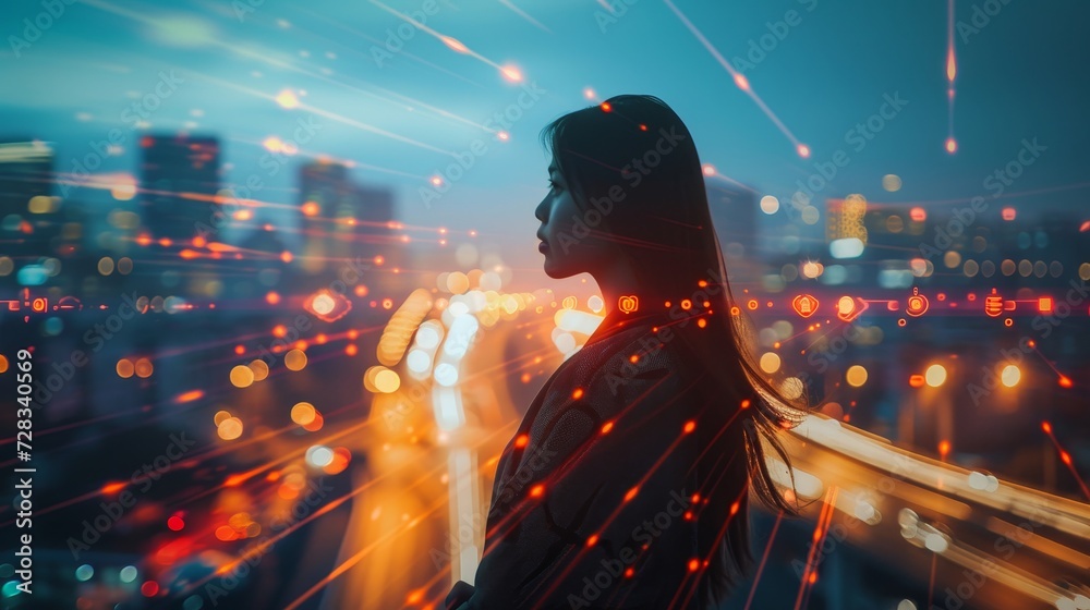 Fototapeta premium Innovation Illuminated: Wireless Signs of Tomorrow