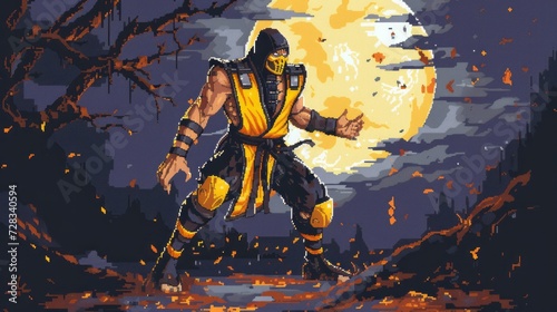 8-Bit Scorpion: Mortal Kombat Pixel Art photo