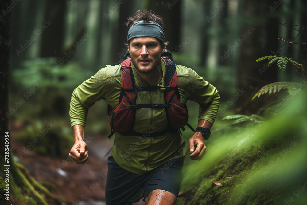 Trail runner on vegan diet conquers challenging terrains with boundless energy. Power of plant-based nutrition in enhancing athletic performance