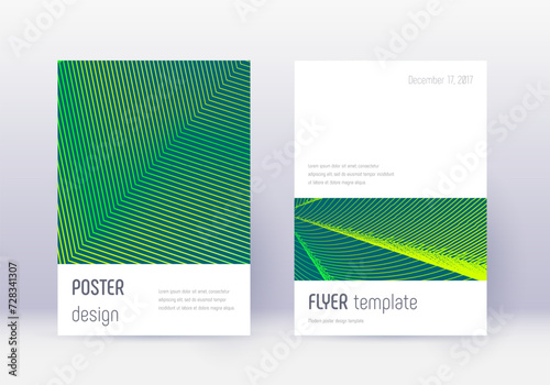Minimalistic cover design template set. Green abst