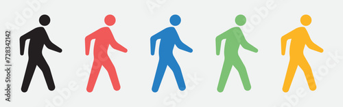 vector set of pedestrian crossing icons photo