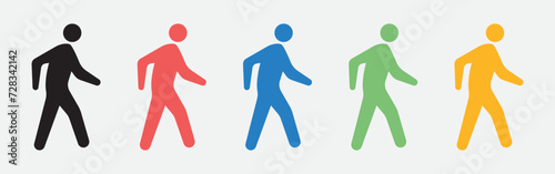 vector set of pedestrian crossing icons