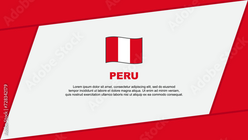 Peru Flag Abstract Background Design Template. Peru Independence Day Banner Cartoon Vector Illustration. Peru Banner