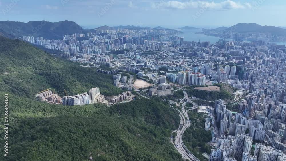 Aerial drone skyview of residential community in Wong Tai Sin Lok Fu Wang Tau Hom San Po Kong Kowloon City Kai Tak Sung Wong Toi near Lion Rock mountain Hong Kong Aerial drone skyview of residential community in Wong Tai Sin Lok Fu Wang Tau Hom San Po Kong Kowloon City Kai Tak Sung Wong Toi near Lion Rock mountain Hong Kong