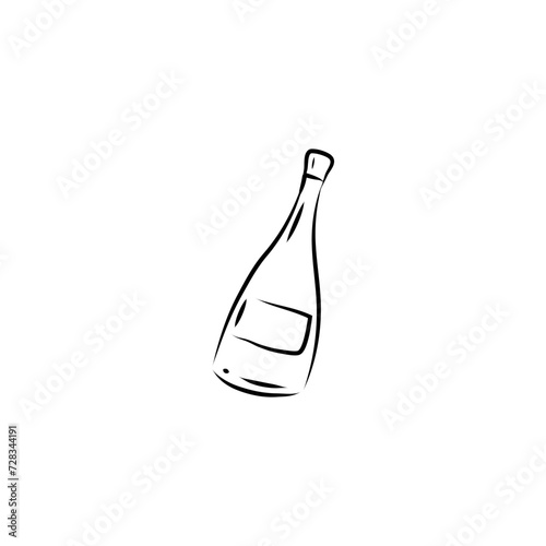 Bottle of Champagne flat vector design