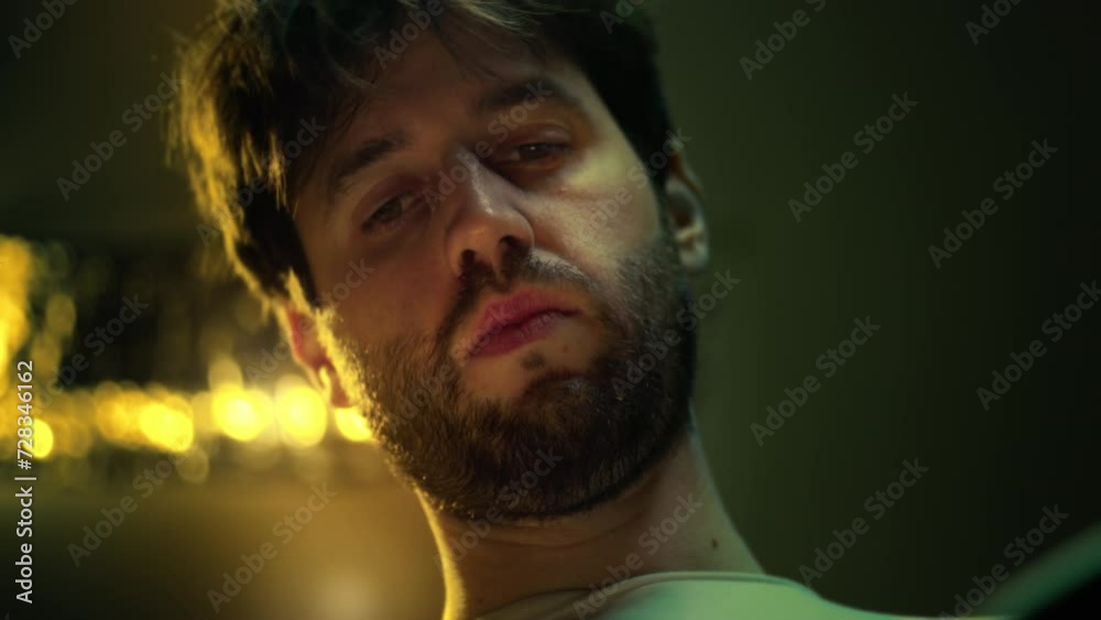 Killer Man Watching A Knife Before The Murder Killer Man Watching A Knife Before The Murder