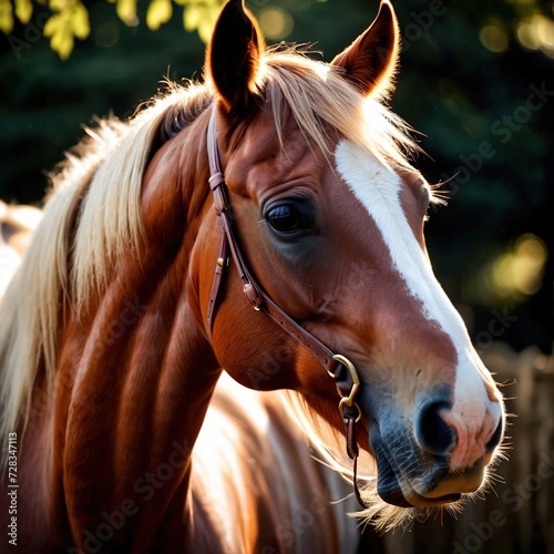 Horse farm animal living in domestication  part of agricultural industry