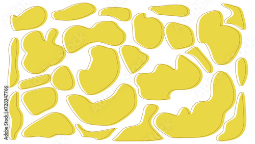 Amoeba, irregular blob shape vector illustration set
