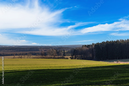 European rural landscape. Early springtime. Czechia. © Sergey Fedoskin