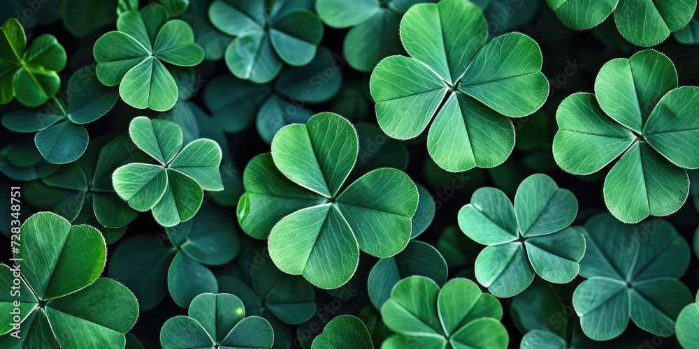 Green clover leaf isolated on blur background. with leaved shamrocks. St. Patrick's day holiday symbol. Lucky green clover and nature background Green clover leaf isolated on blur background. with leaved shamrocks. St. Patrick's day holiday symbol. Lucky green clover and nature background