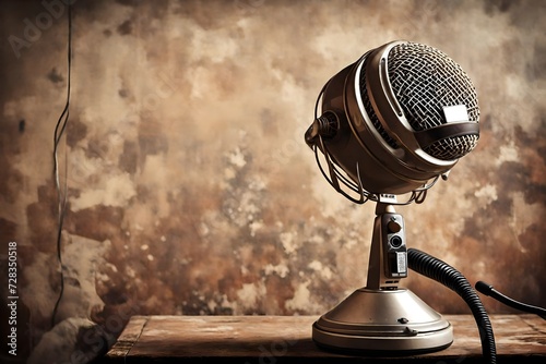 Microphone radio mic retro old broadcasting stand
