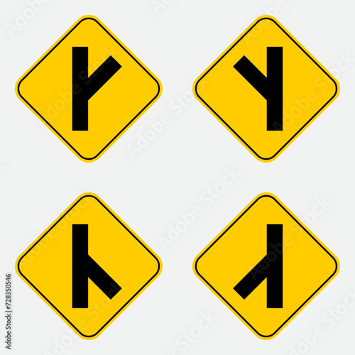 vector diagonal side road signs