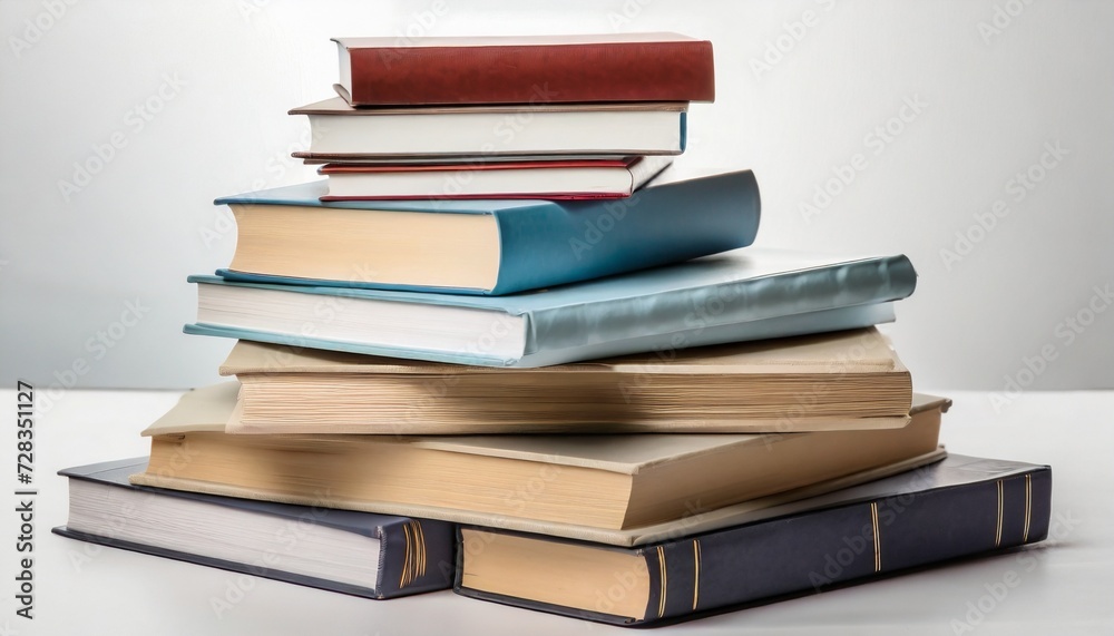 stack of books on white background stack of books on white background