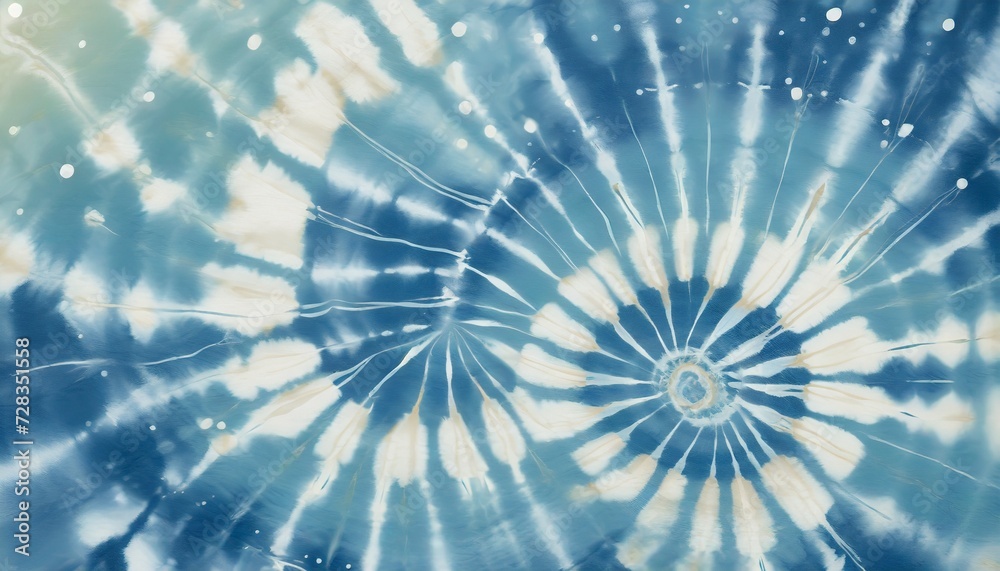 Fototapeta premium abstract colorful blue white art design batik spiral swirl shibori technology tie dye pattern template fabric textile