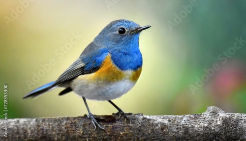 himalayan bluetail or red flanked orange flanked bush robin tarsiger rufilatus lovely blue bird with yellow marking on its wings on white background fascinated nature